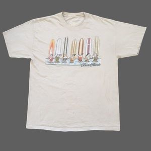 Disney Cream Short Sleeve Tee with Multi-Color Surfboard Graphic